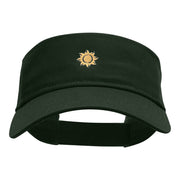 Mini Tribal Sun Embroidered Cotton Twill Visor