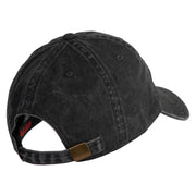 US Marine Corps Design Embroidered Washed Solid Pigment Dyed Cotton Twill Brass Buckle Cap - Black OSFM