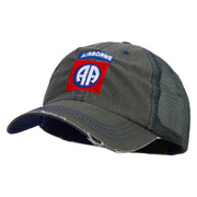 Licensed 82nd Airborne Military Embroidered Low Profile Special Cotton Mesh Cap - Green OSFM