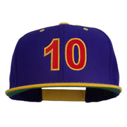 Arial Number 10 Embroidered Classic Two Tone Snap Back Cap