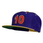 Arial Number 10 Embroidered Classic Two Tone Snap Back Cap