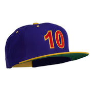 Arial Number 10 Embroidered Classic Two Tone Snap Back Cap