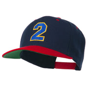 Athletic Number 2 Embroidered Classic Two Tone Cap