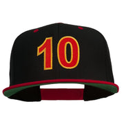 Arial Number 10 Embroidered Classic Two Tone Snap Back Cap