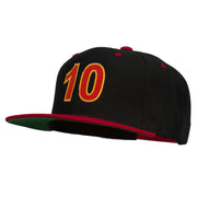 Arial Number 10 Embroidered Classic Two Tone Snap Back Cap