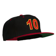 Arial Number 10 Embroidered Classic Two Tone Snap Back Cap