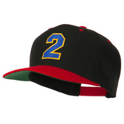 Athletic Number 2 Embroidered Classic Two Tone Cap