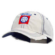 Licensed 82nd Airborne Military Embroidered Low Profile Special Cotton Mesh Cap - Putty OSFM