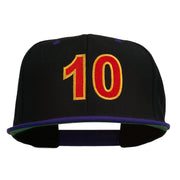 Arial Number 10 Embroidered Classic Two Tone Snap Back Cap