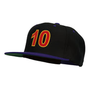 Arial Number 10 Embroidered Classic Two Tone Snap Back Cap