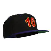 Arial Number 10 Embroidered Classic Two Tone Snap Back Cap