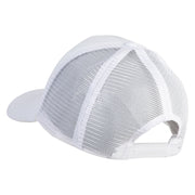 Number 7 Patched Summer Foam Mesh Trucker Cap - White OSFM