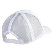 Number 7 Patched Summer Foam Mesh Trucker Cap - White OSFM