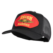 USA Recon Marines Patched Solid Cotton Twill Mesh Prostyle Cap - Black OSFM