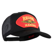 USA Recon Marines Patched Solid Cotton Twill Mesh Prostyle Cap - Black OSFM