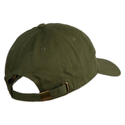 Peace Symbol Patched Unstructured Cotton Twill Washed Cap - Army-Green OSFM