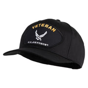 Veteran US Air Force Patched Solid Cotton Twill Cap - Black OSFM