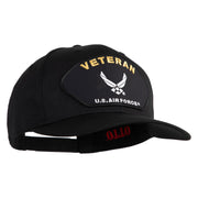 Veteran US Air Force Patched Solid Cotton Twill Cap - Black OSFM
