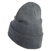 Extra Small 50's Black Poodle Iron on Patched 12 Inch Long Knitted Beanie - Dark Grey OSFM