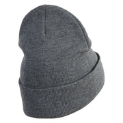 Extra Small 50's Black Poodle Iron on Patched 12 Inch Long Knitted Beanie - Dark Grey OSFM