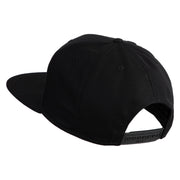 Old English F Faux Leather Patched Cotton Flat Bill Pro Cap - Black OSFM