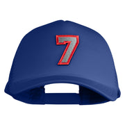 Number 7 Patched Summer Foam Mesh Trucker Cap - Royal OSFM