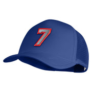 Number 7 Patched Summer Foam Mesh Trucker Cap - Royal OSFM