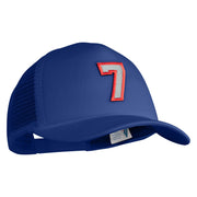 Number 7 Patched Summer Foam Mesh Trucker Cap - Royal OSFM