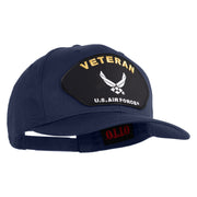 Veteran US Air Force Patched Solid Cotton Twill Cap - Navy OSFM