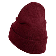 Extra Small 50's Black Poodle Iron on Patched 12 Inch Long Knitted Beanie - Maroon OSFM