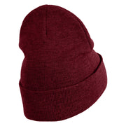 Extra Small 50's Black Poodle Iron on Patched 12 Inch Long Knitted Beanie - Maroon OSFM