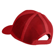 Number 7 Patched Summer Foam Mesh Trucker Cap - Red OSFM