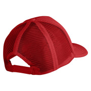 Number 7 Patched Summer Foam Mesh Trucker Cap - Red OSFM