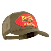 USA Recon Marines Patched Solid Cotton Twill Mesh Prostyle Cap - Khaki OSFM
