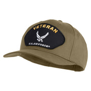 Veteran US Air Force Patched Solid Cotton Twill Cap - Khaki OSFM