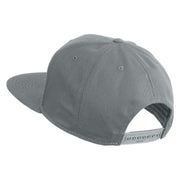 Old English F Faux Leather Patched Cotton Flat Bill Pro Cap - Grey OSFM