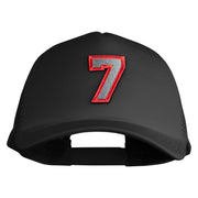 Number 7 Patched Summer Foam Mesh Trucker Cap - Black OSFM