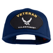 Veteran US Air Force Patched Solid Cotton Twill Cap - Royal OSFM