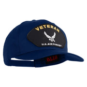 Veteran US Air Force Patched Solid Cotton Twill Cap - Royal OSFM