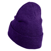 Extra Small 50's Black Poodle Iron on Patched 12 Inch Long Knitted Beanie - Purple OSFM