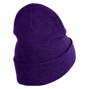 Extra Small 50's Black Poodle Iron on Patched 12 Inch Long Knitted Beanie - Purple OSFM