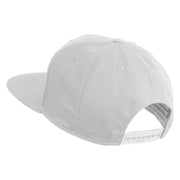 Old English F Faux Leather Patched Cotton Flat Bill Pro Cap - White OSFM