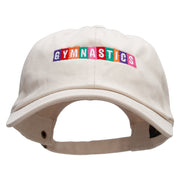 Colorful Gymnastics Embroidered Unstructured Cotton Twill Washed Cap - Beige OSFM