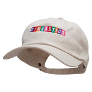 Colorful Gymnastics Embroidered Unstructured Cotton Twill Washed Cap - Beige OSFM