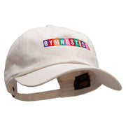 Colorful Gymnastics Embroidered Unstructured Cotton Twill Washed Cap - Beige OSFM