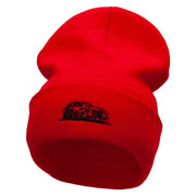 Luxury Car Embroidered 12 Inch Long Knitted Beanie - Red OSFM