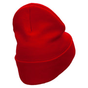 Luxury Car Embroidered 12 Inch Long Knitted Beanie - Red OSFM