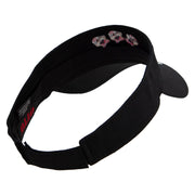 Cute Christmas Stars Embroidered Cotton Twill Sun Visor - Black OSFM