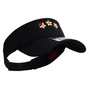 Cute Christmas Stars Embroidered Cotton Twill Sun Visor - Black OSFM