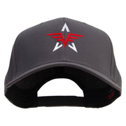 Captain Abstract Star Shape Embroidered Solid Cotton Twill Pro Style Cap - Charcoal OSFM